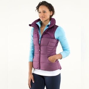 Lululemon Fluffin Awesome Vest Rulu Goose Down Feathers Plum Purple Size 4 XS S